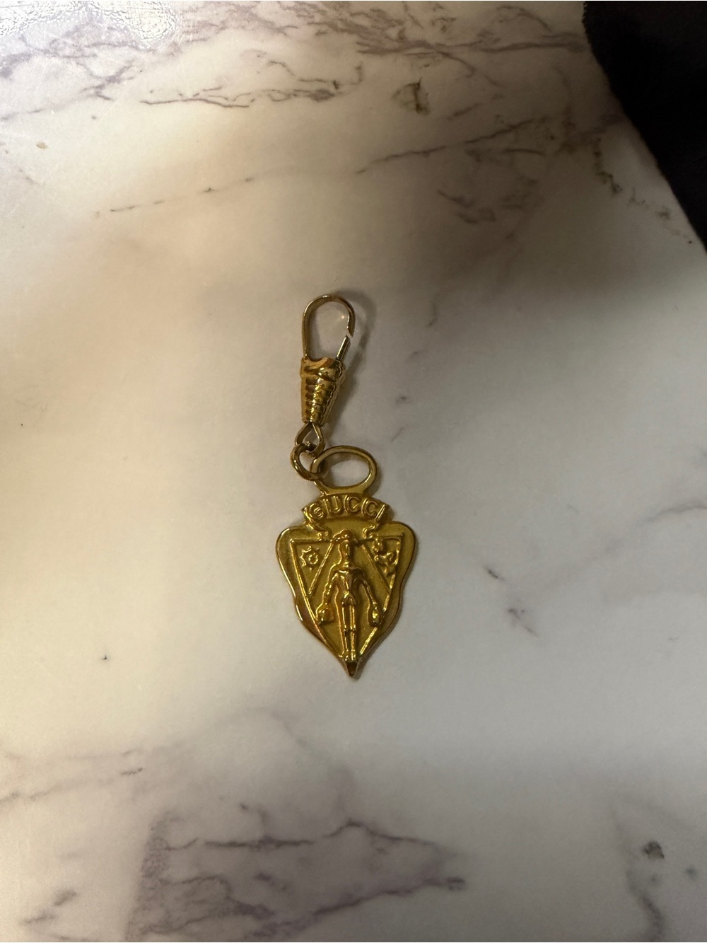 Gucci Gold-Tone Shield Charm Keychain